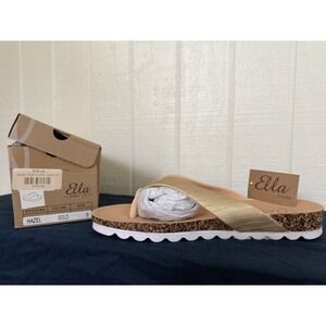 Ella Gold Metallic Snakeskin Flip Flop Sandals Womens Size 8 New